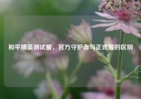 和平精英测试服，官方守护者与正式服的区别