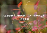 CF直播录素材工具全解析，从入门到专业 总有一款适配你