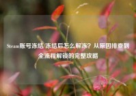 Steam账号冻结/冻结后怎么解冻？从原因排查到全流程解锁的完整攻略