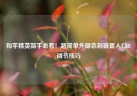 和平精英新手必看！超简单外部色彩设置入口&调节技巧
