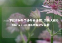 Steam不能绑账号/手机号/身份证？亲测8大核心绑定坑+100%可落地解决全攻略！