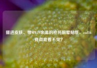 攥进皮肤、带MW19余温的枪托前辈贴纸，cod16竟彻底看不见？