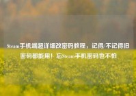 Steam手机端超详细改密码教程，记得/不记得旧密码都能用！忘Steam手机密码也不怕