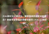 PUBG新纪元公测试玩，画质够顶但适配初显疲态？附新手友好落地调整小细节+PUBG2公测时间！