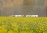 CSGO一键原地360°旋转代码教程