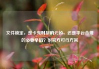 文件锁定，是卡壳时刻的元凶，还是平台合规的必要举措？附官方可行方案