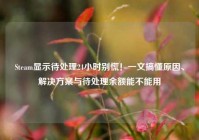 Steam显示待处理24小时别慌！一文搞懂原因、解决方案与待处理余额能不能用