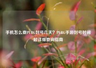 手机怎么查PUBG封号几天？PUBG手游封号时间超详细查询指南