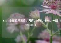 COD16卡崩自救指南，闪退、掉帧、卡CG，一篇全治明白