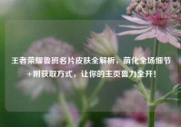 王者荣耀鲁班名片皮肤全解析，萌化全场细节+附获取方式，让你的主页鲁力全开！