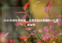 PUBG手游吃鸡秘籍，从落地到决赛圈的10个关键细节