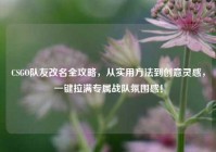 CSGO队友改名全攻略，从实用方法到创意灵感，一键拉满专属战队氛围感！
