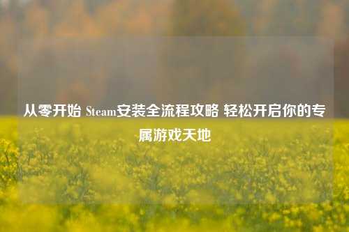 从零开始 Steam安装全流程攻略 轻松开启你的专属游戏天地