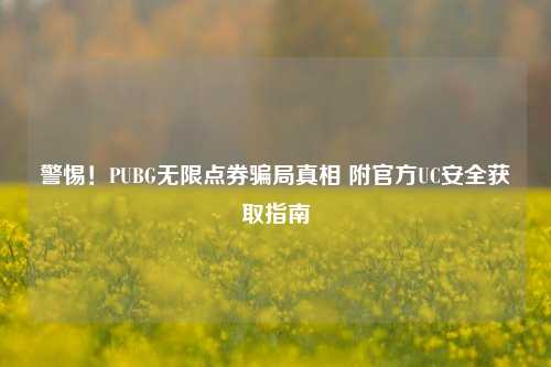警惕！PUBG无限点券骗局真相 附官方UC安全获取指南