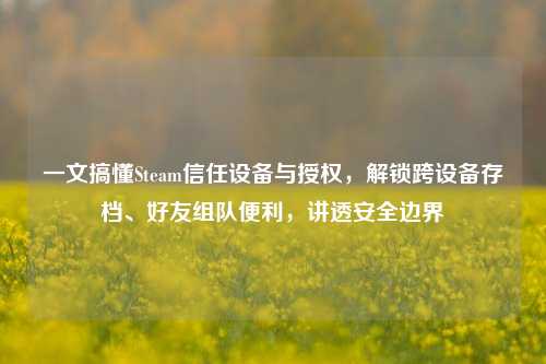 一文搞懂Steam信任设备与授权，解锁跨设备存档、好友组队便利，讲透安全边界