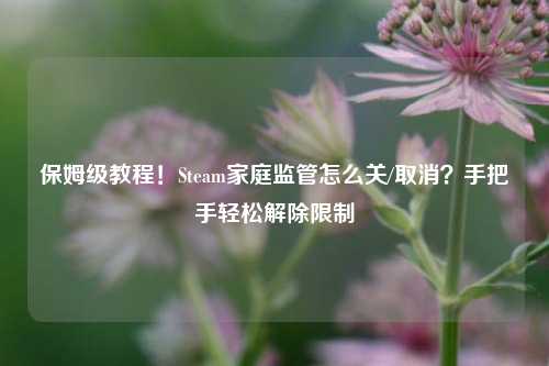 保姆级教程！Steam家庭监管怎么关/取消？手把手轻松解除限制