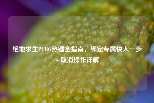 绝地求生PUBG热键全指南，绑定专属快人一步+取消操作详解