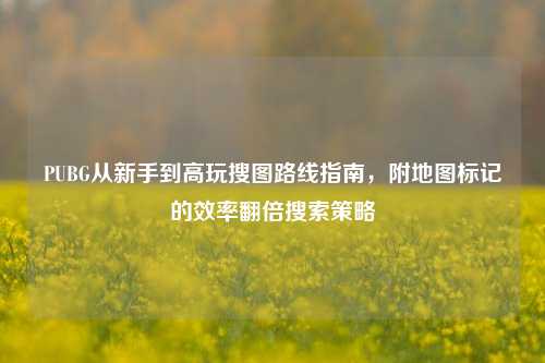PUBG从新手到高玩搜图路线指南，附地图标记的效率翻倍搜索策略