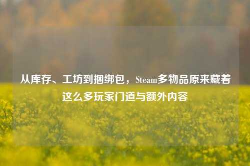 从库存、工坊到捆绑包，Steam多物品原来藏着这么多玩家门道与额外内容