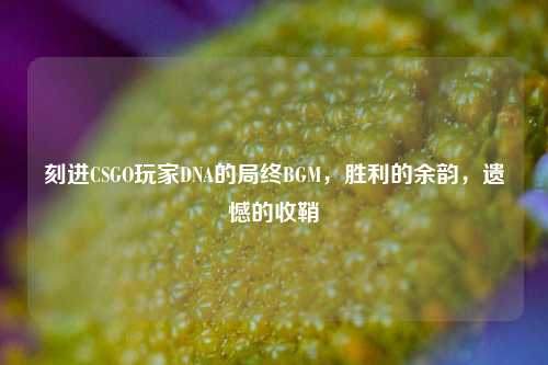 刻进CSGO玩家DNA的局终BGM，胜利的余韵，遗憾的收鞘