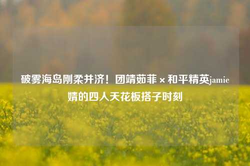 破雾海岛刚柔并济!团靖茹菲×和平精英jamie婧的四人天花板搭子时刻