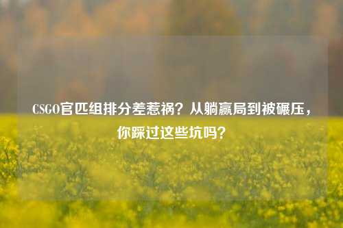 CSGO官匹组排分差惹祸？从躺赢局到被碾压，你踩过这些坑吗？