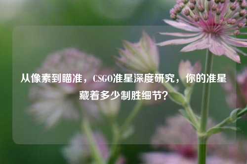 从像素到瞄准，CSGO准星深度研究，你的准星藏着多少制胜细节？