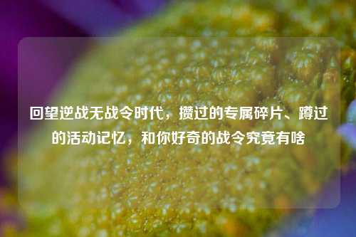 回望逆战无战令时代,攒过的专属碎片、蹲过的活动记忆,和你好奇的战令究竟有啥