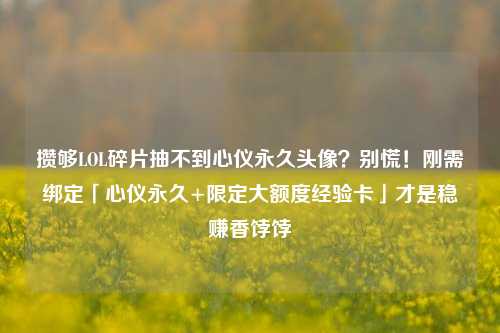 攒够LOL碎片抽不到心仪永久头像?别慌!刚需绑定「心仪永久+限定大额度经验卡」才是稳赚香饽饽