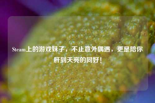 Steam上的游戏妹子,不止意外偶遇,更是陪你肝到天亮的同好!
