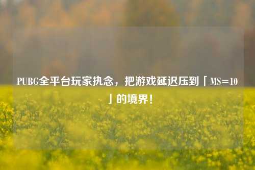 PUBG全平台玩家执念，把游戏延迟压到「MS=10」的境界！