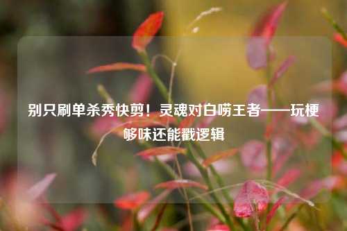 别只刷单杀秀快剪！灵魂对白唠王者——玩梗够味还能戳逻辑