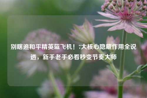 别瞎追和平精英蓝飞机!7大核心隐藏作用全说透,新手老手必看秒变节奏大师