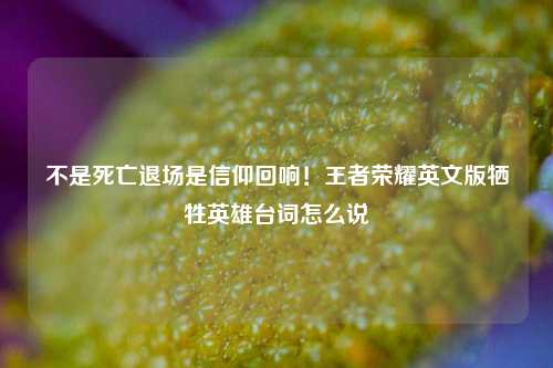 不是死亡退场是信仰回响！王者荣耀英文版牺牲英雄台词怎么说