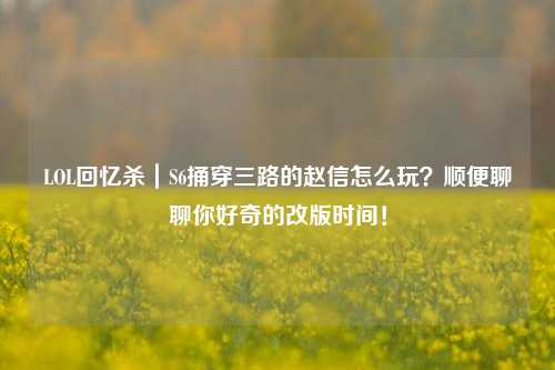 LOL回忆杀｜S6捅穿三路的赵信怎么玩？顺便聊聊你好奇的改版时间！