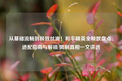 从基础流畅到极致丝滑!和平精英全帧数盘点、适配指南与解锁/限制真相一文讲透