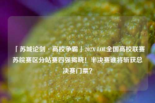 「苏城论剑·高校争霸」202X LOL全国高校联赛苏皖赛区分站赛四强揭晓！半决赛谁将斩获总决赛门票？