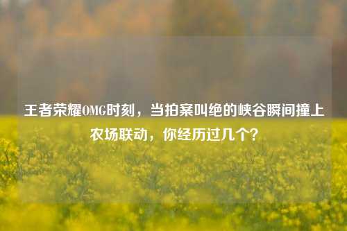王者荣耀OMG时刻,当拍案叫绝的峡谷瞬间撞上农场联动,你经历过几个?