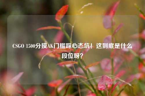 CSGO 1500分摸AK门槛踩心态坑！这到底是什么段位呀？