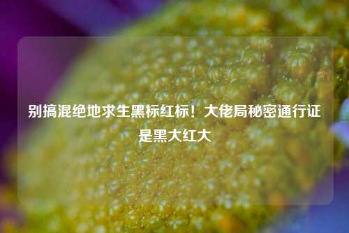 别搞混绝地求生黑标红标!大佬局秘密通行证是黑大红大