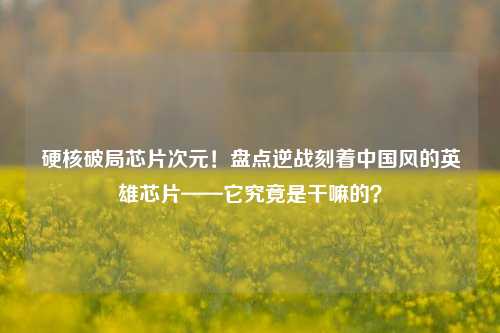 硬核破局芯片次元!盘点逆战刻着中国风的英雄芯片——它究竟是干嘛的?