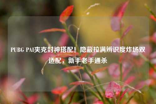 PUBG PAI夹克封神搭配!隐蔽拉满辨识度炸场双适配,新手老手通杀