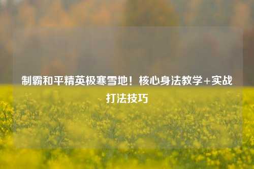 制霸和平精英极寒雪地!核心身法教学+实战打法技巧