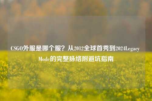 CSGO外服是哪个服?从2012全球首秀到2024Legacy Mode的完整脉络附避坑指南