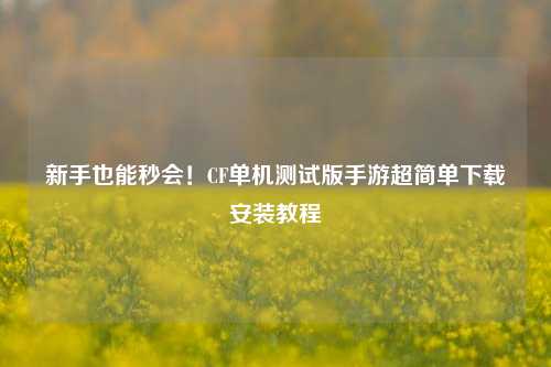 新手也能秒会!CF单机测试版手游超简单下载安装教程