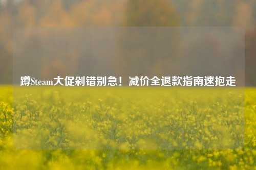蹲Steam大促剁错别急!减价全退款指南速抱走