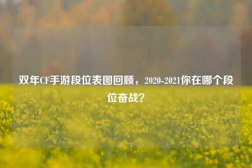双年CF手游段位表图回顾，2020-2021你在哪个段位奋战？