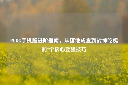 PUBG手机版进阶指南，从落地成盒到战神吃鸡的7个核心变强技巧