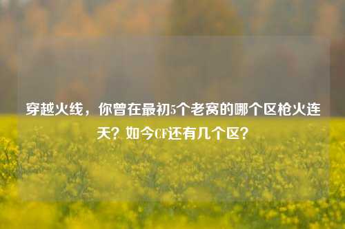 穿越火线,你曾在最初5个老窝的哪个区枪火连天?如今CF还有几个区?