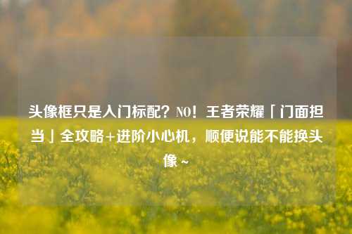 头像框只是入门标配?NO!王者荣耀「门面担当」全攻略+进阶小心机,顺便说能不能换头像~